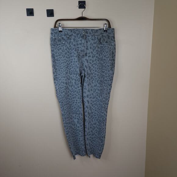 STS Blue Ellie Leopard High Rise Skinny Crop Jeans Size 31 - Picture 1 of 12